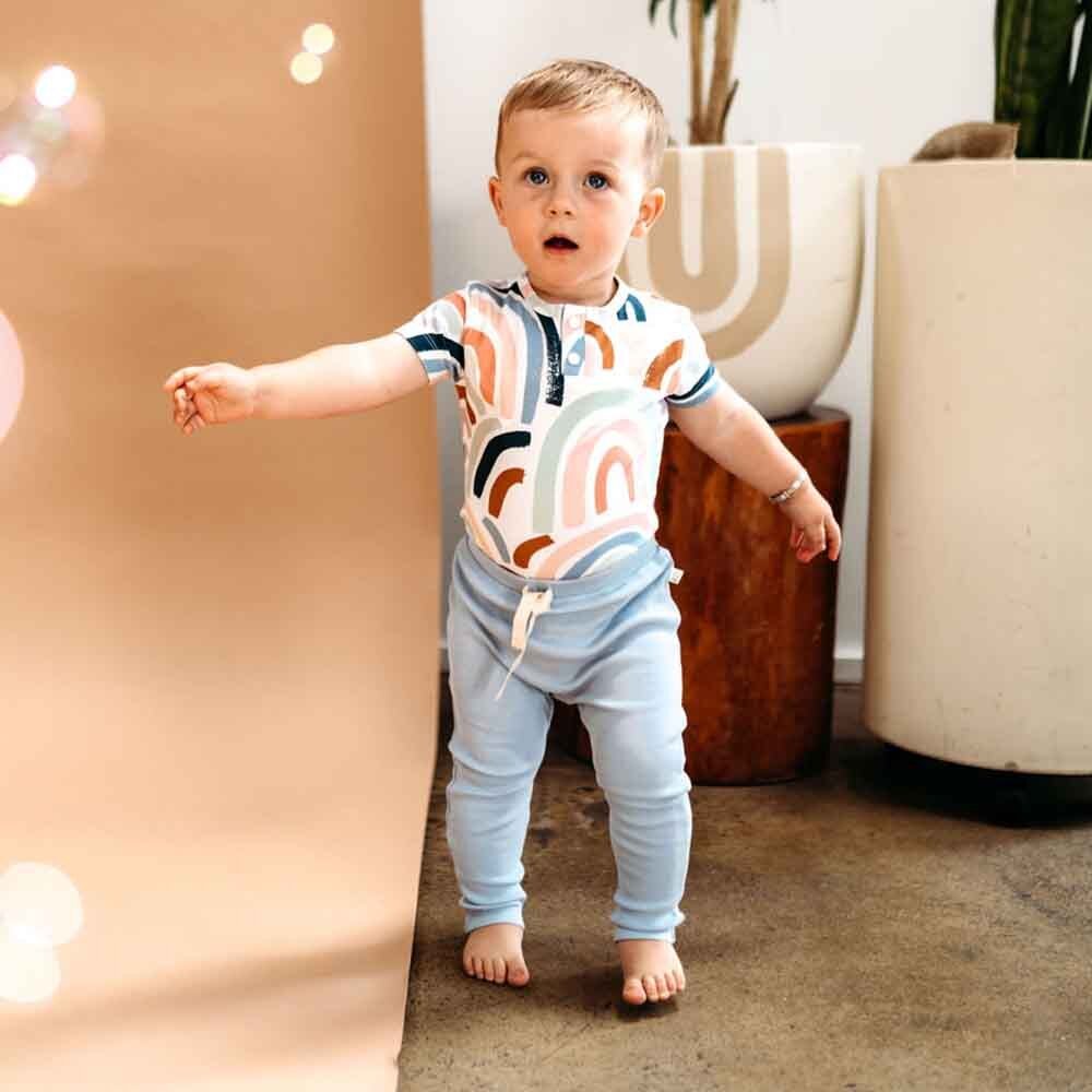 Snuggle Hunny zen blue organic pants - size 3 image 2