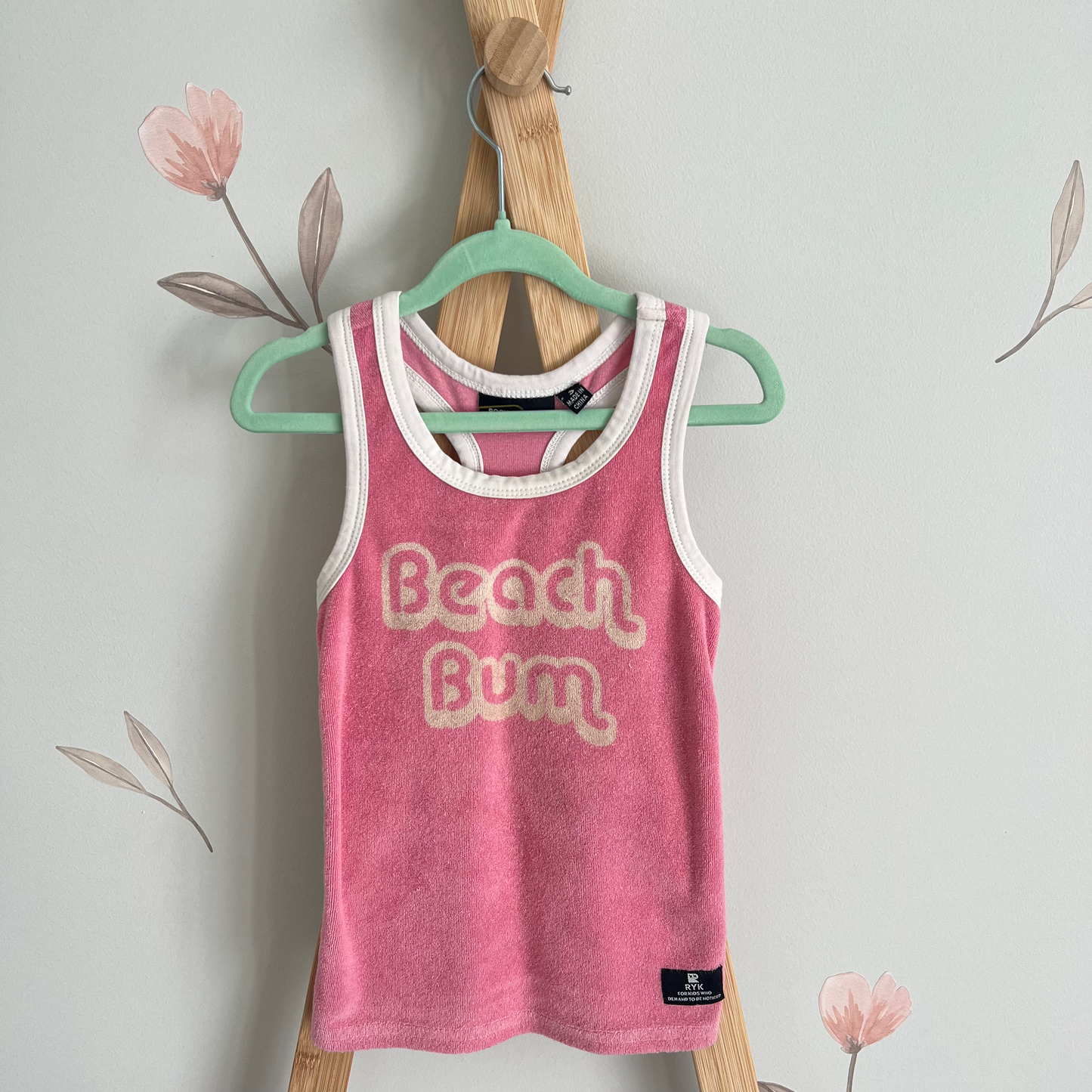 Rock Your Baby pink racer back singlet - size 3 image 0