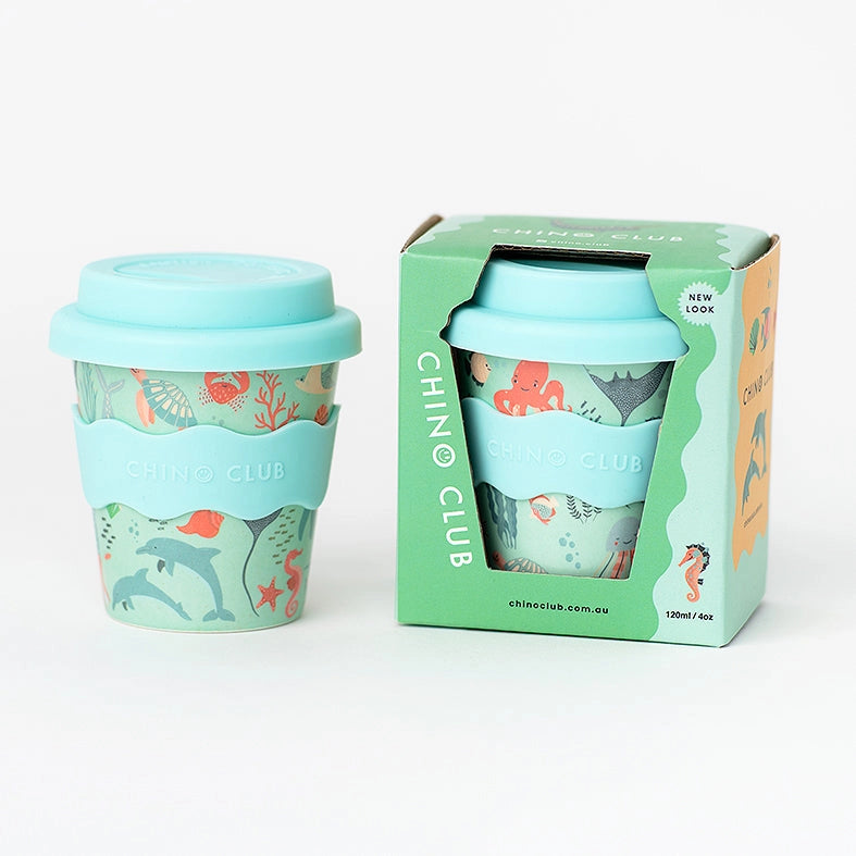 Chino Club - Ocean Babychino Cup 4oz + straw image 1