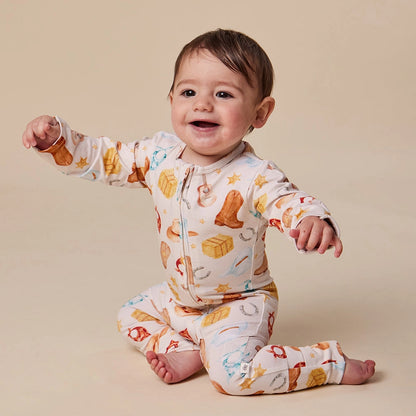 Snuggle Hunny Cowboys organic convertible romper