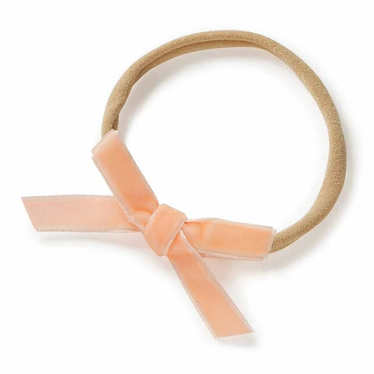 Snuggle Hunny velvet bow in coral image 0