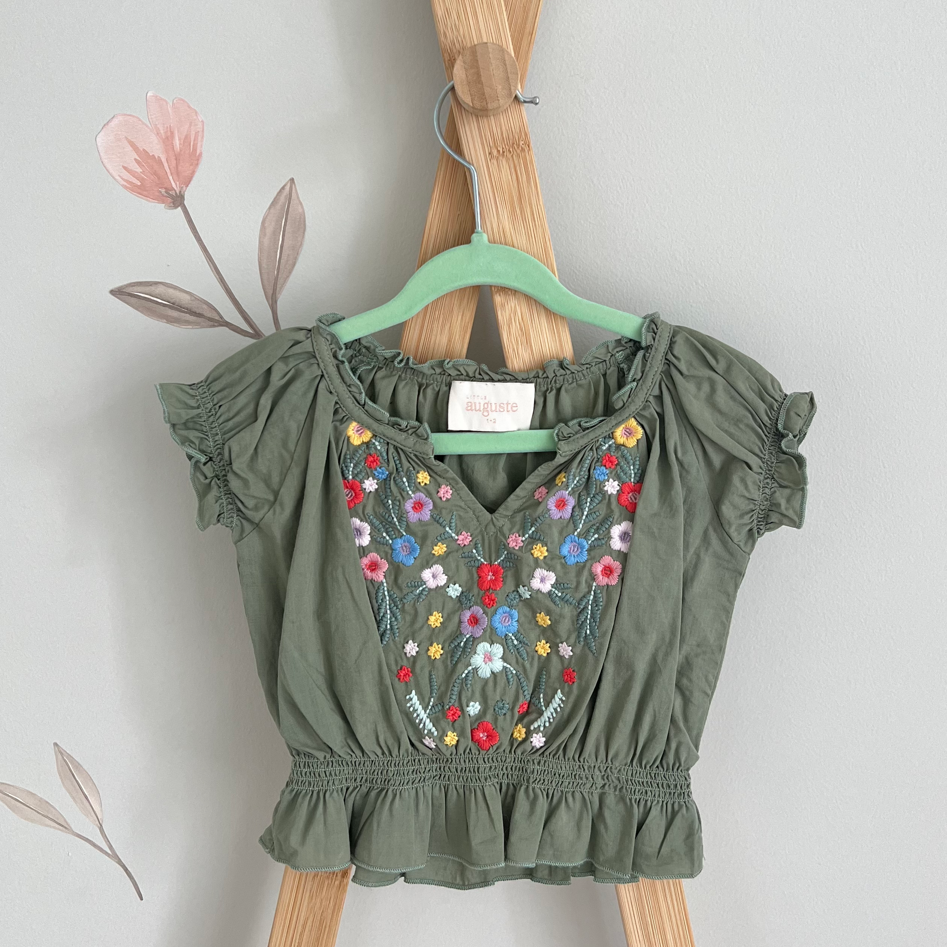 Little Auguste embroidered crop top - size 1-2 image 0