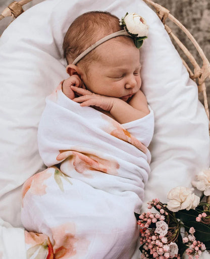 Snuggle Hunny sorbet bloom organic muslin wrap image 1