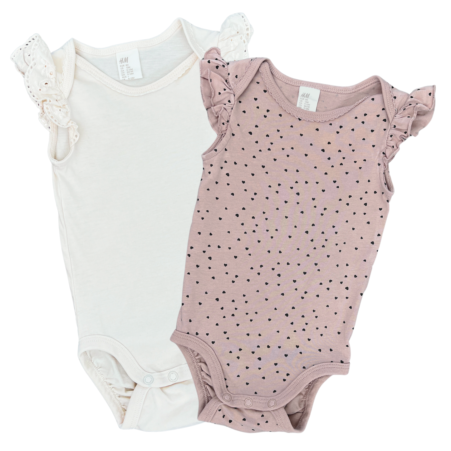 H+M 2pk ruffle sleeve bodysuit - 1 image 0
