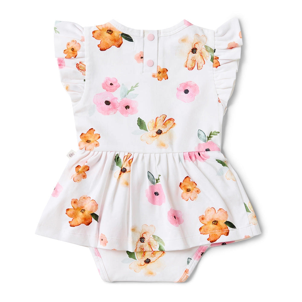Snuggle Hunny poppy short sleeve organic dress - size 1 image 0