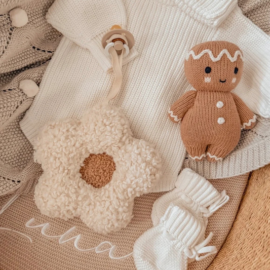 By Lulul The Label pacifier holder - mushroom sherpa daisy image 0