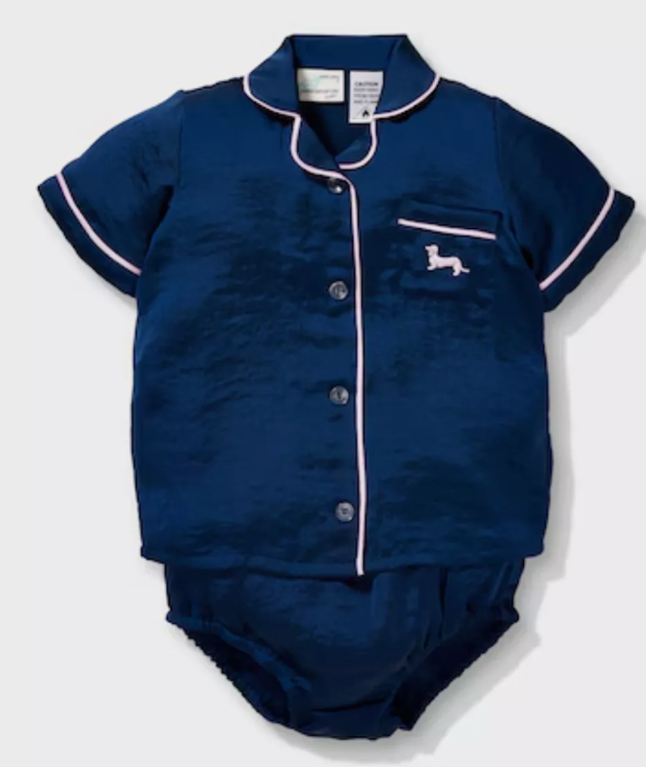 Peter Alexander navy chic satin pjs - size 000 image 0