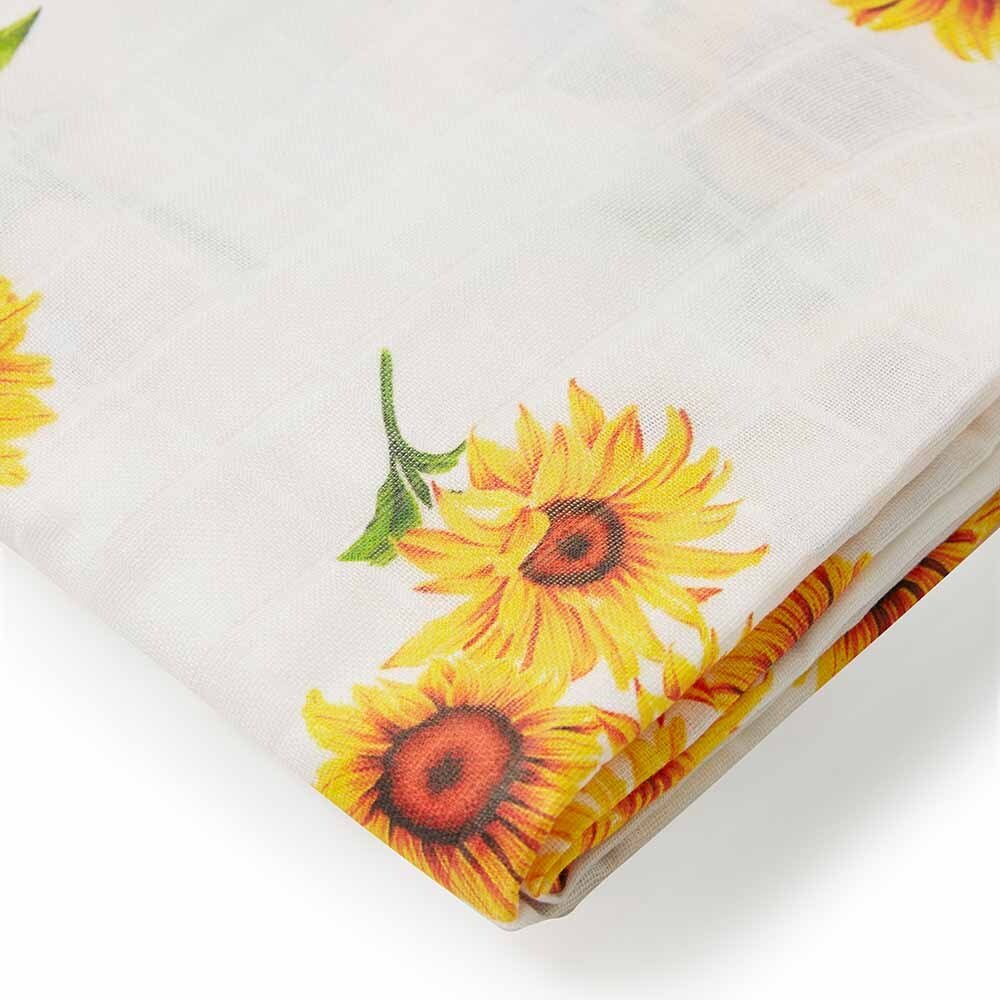 Snuggle Hunny sunflower organic muslin wrap image 2