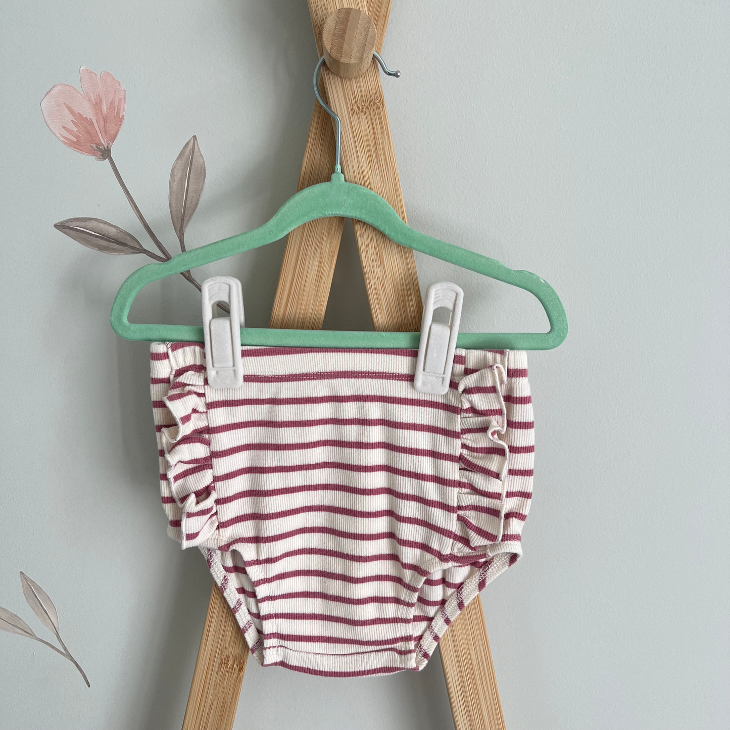 Marquise pink stripe nappy cover - size 2 image 1