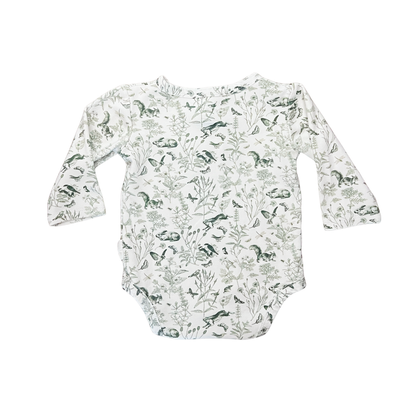 Indigo and Lellow forest friends bodysuit - size 0 image 1