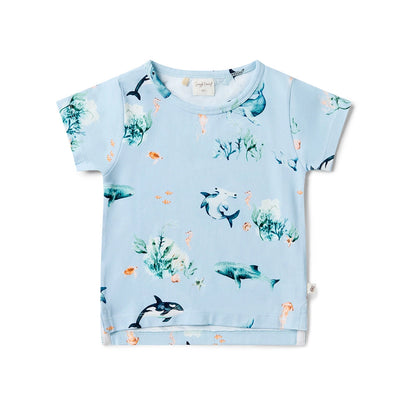 Snuggle Hunny blue ocean organic t-shirt - size 2 image 0