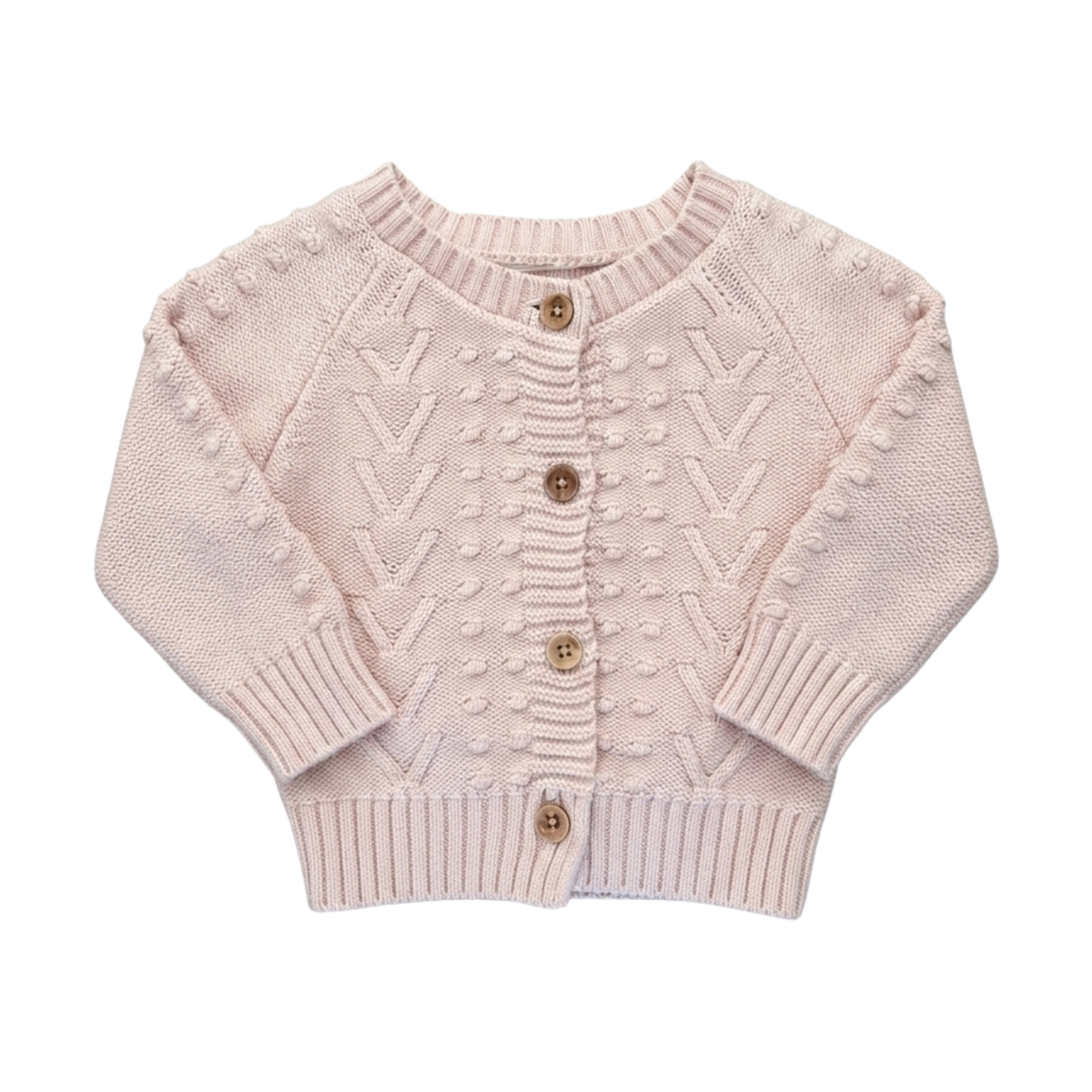 Jamie Kay cable knit cardigan in whisper pink - size 00 image 0
