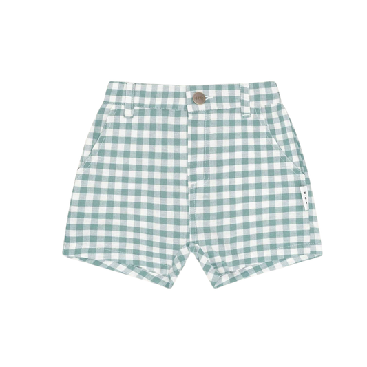 Hux check chino gingham shorts in green - size 4 image 0