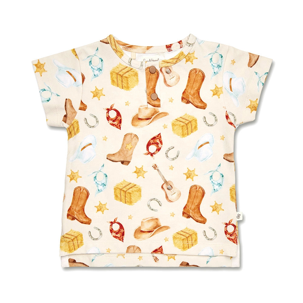Snuggle Hunny Cowboys organic short sleeve top