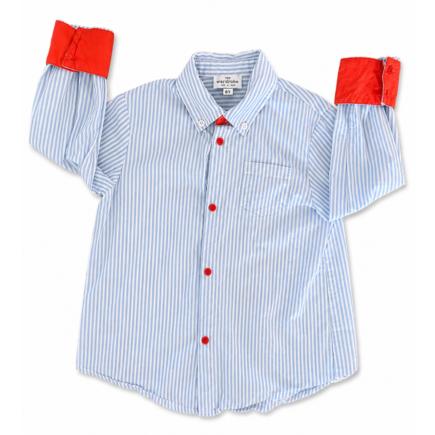 Little Wardrobe Co striped button-up shirt - size 6 image 0