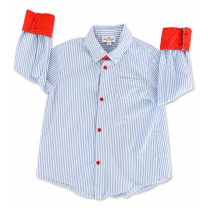 Little Wardrobe Co striped button-up shirt - size 6 image 0