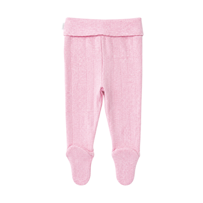 Purebaby pointelle legging in peony melange - size 00 image 1