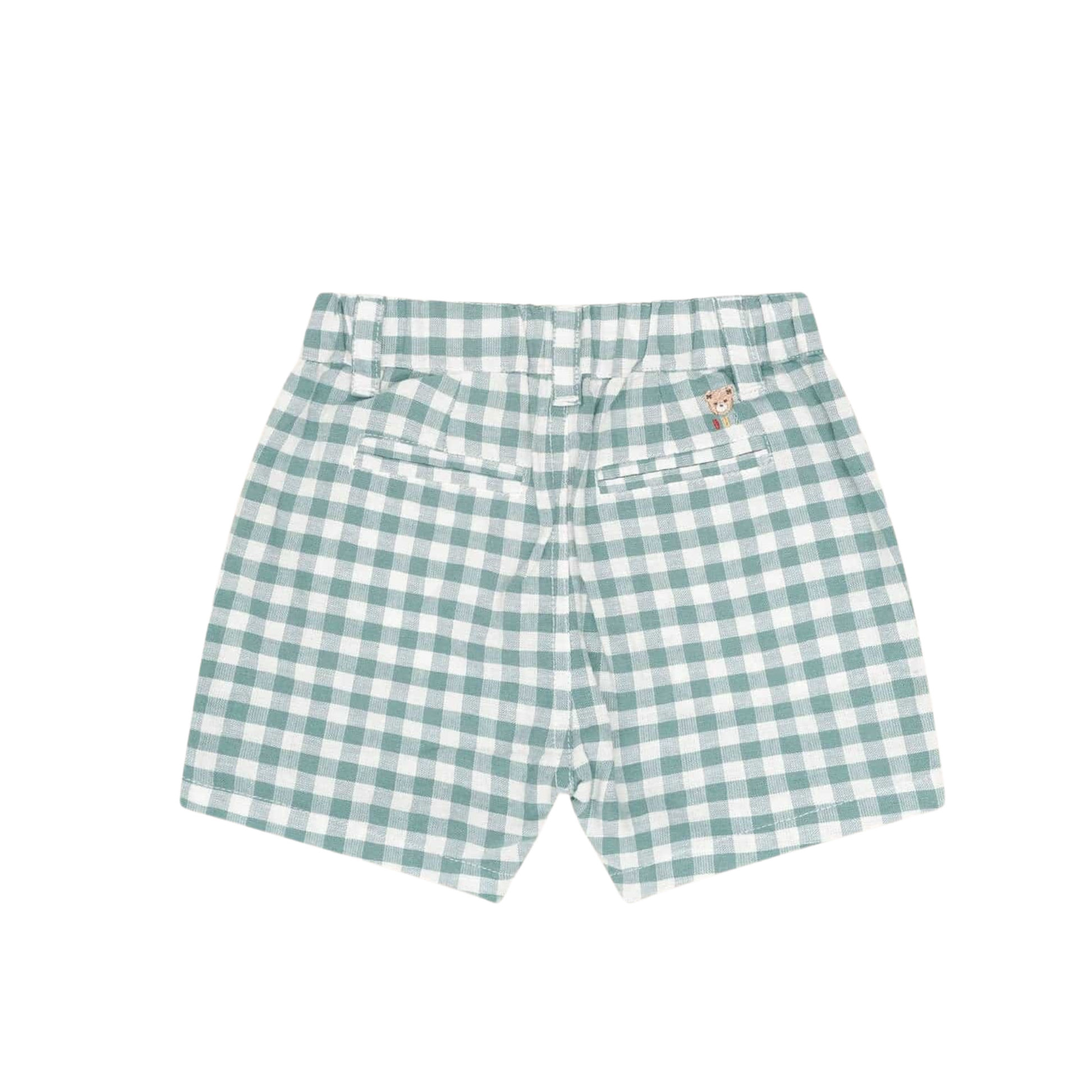 Hux check chino gingham shorts in green - size 4 image 1