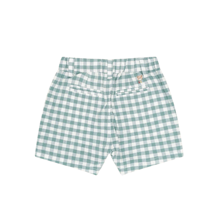 Hux check chino gingham shorts in green - size 4 image 1