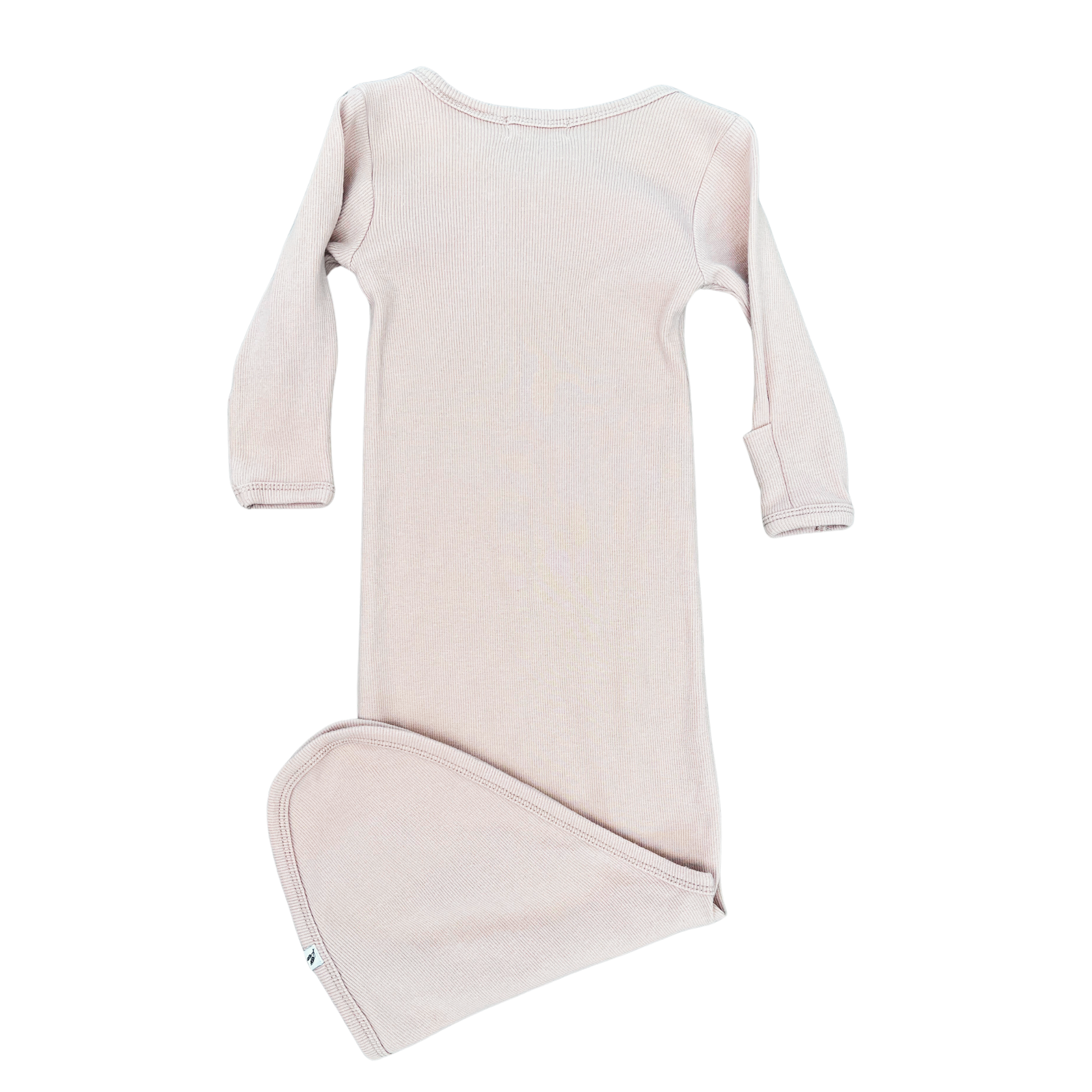 Mini Heritage ribbed gown in fawn - size 0-6 months image 2