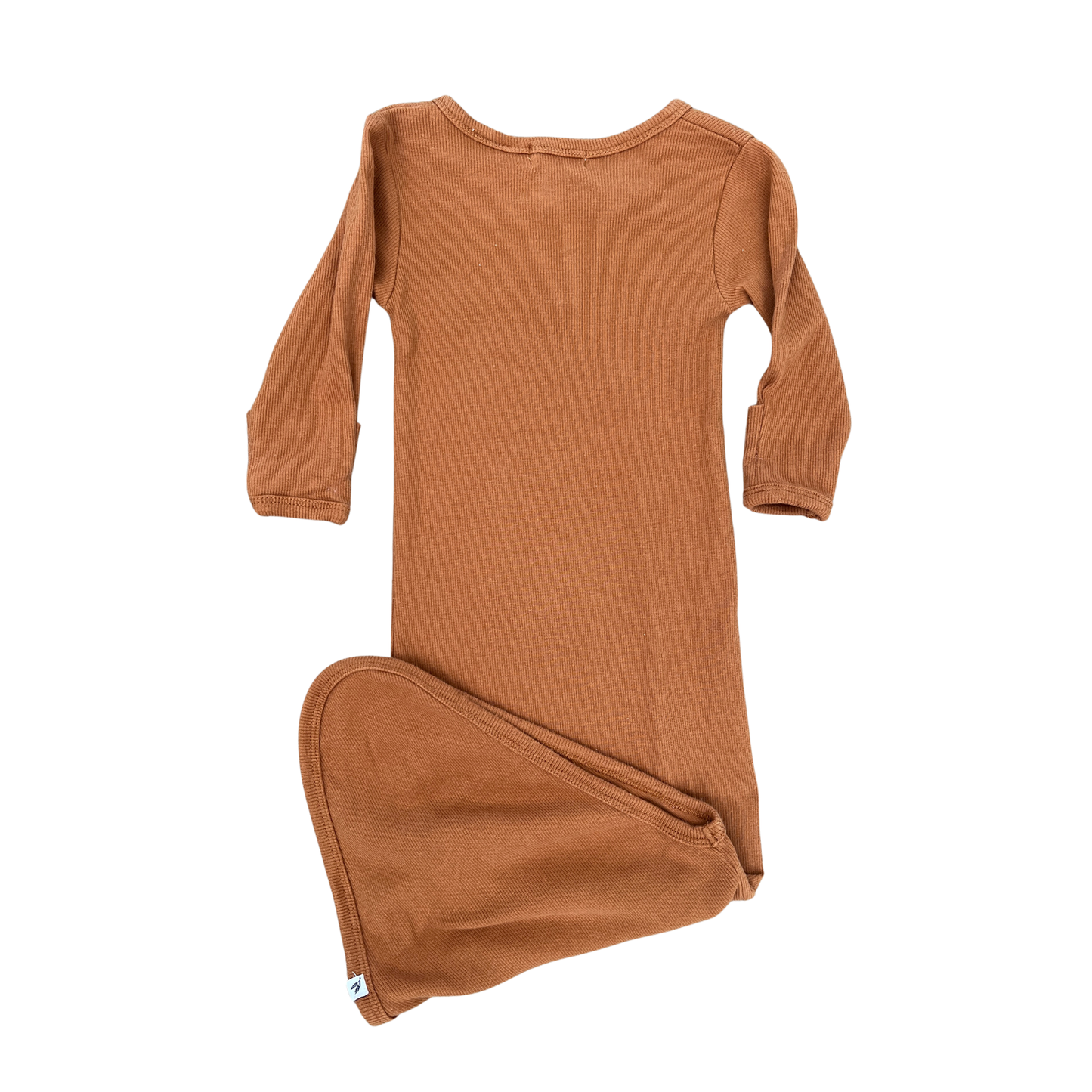 Mini Heritage ribbed gown in rust - size 0-6 months image 2