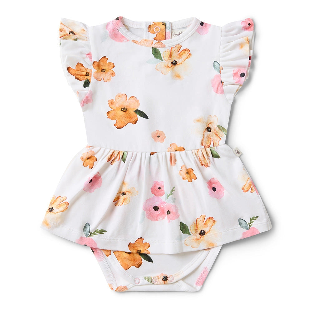 Snuggle Hunny poppy short sleeve organic dress - size 1 image 1