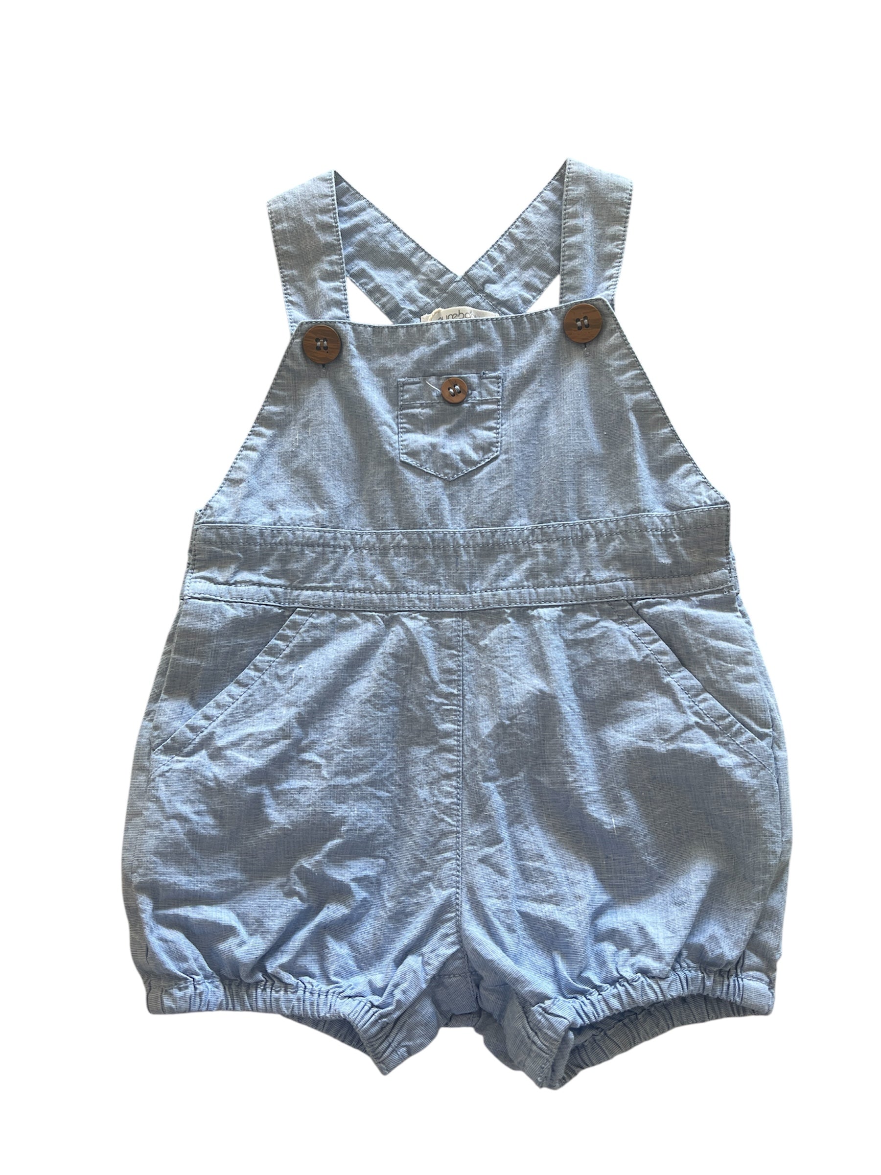 Purebaby blue overalls - size 00 image 0