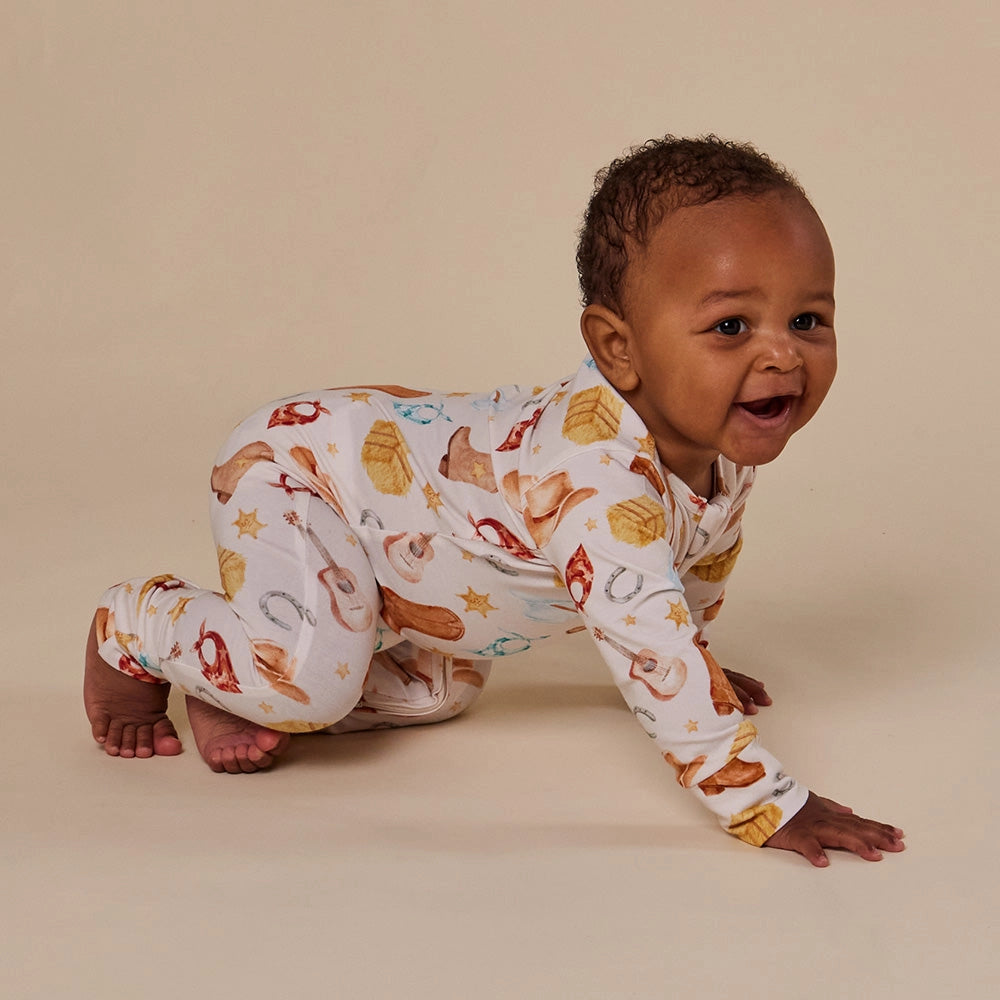 Snuggle Hunny Cowboys organic convertible romper