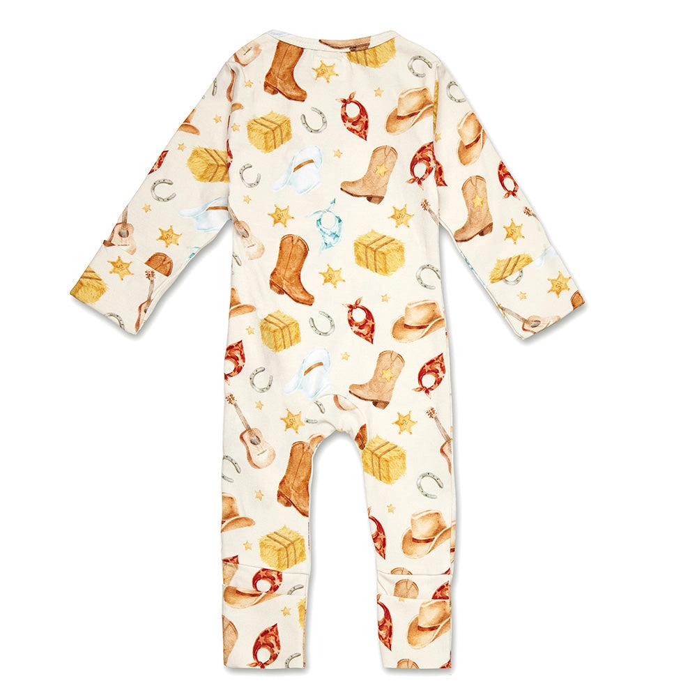 Snuggle Hunny Cowboys organic convertible romper