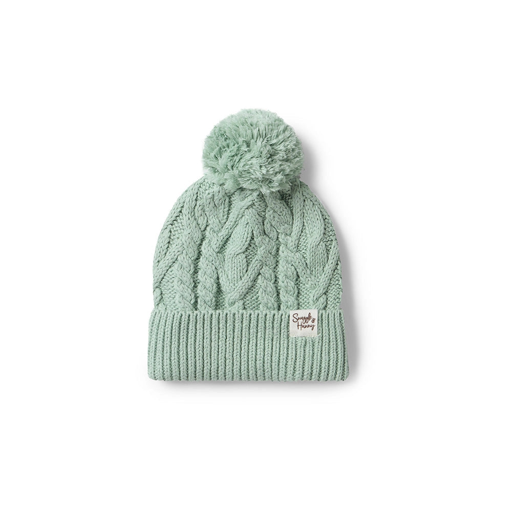 Snuggle Hunny sage organic knit beanie - size 0-6 months image 0