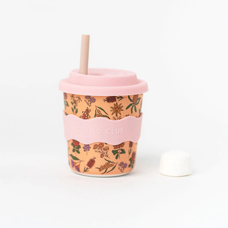 Chino Club - Australian Wildflowers Babychino Cup 4oz + straw image 0