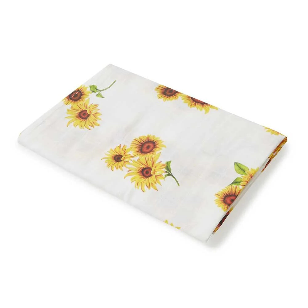 Snuggle Hunny sunflower organic muslin wrap image 1