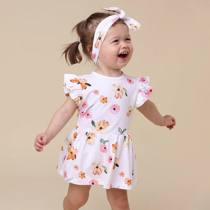 Snuggle Hunny poppy short sleeve organic dress - size 1 image 2