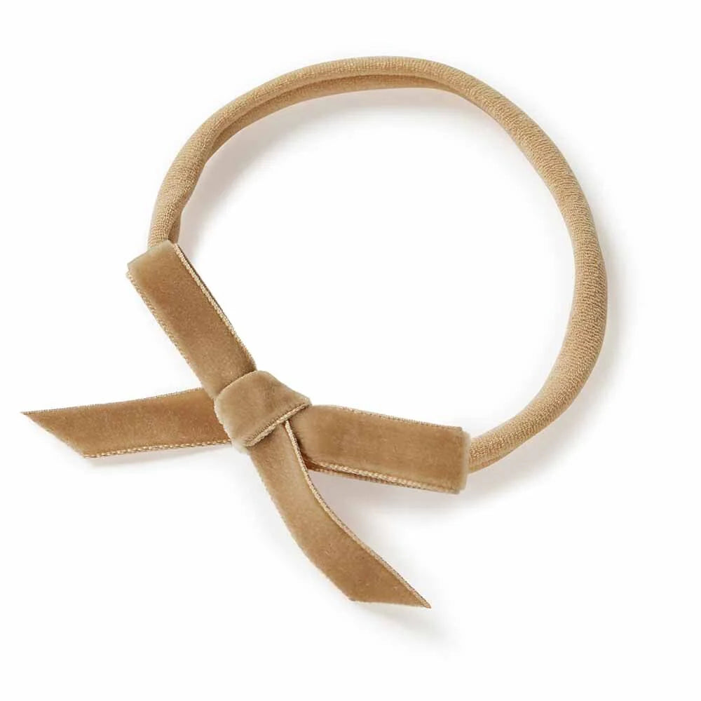 Snuggle Hunny velvet bow in pebble image 0