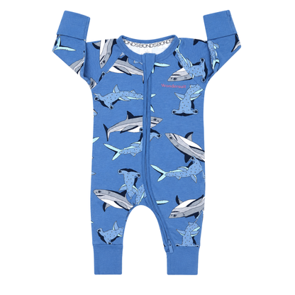 Bonds wondersuit in shark print - size 0000 image 0