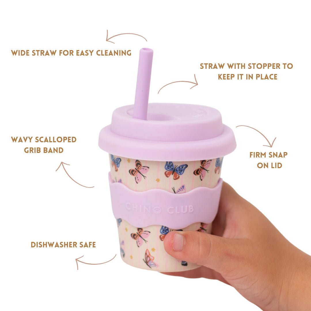 Chino Club - Butterfly Babychino Cup 4oz + straw image 3