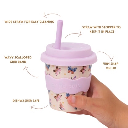 Chino Club - Butterfly Babychino Cup 4oz + straw image 3