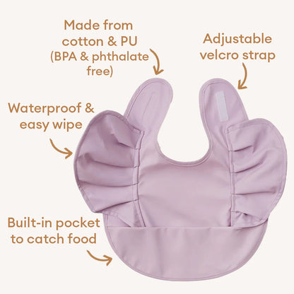 Snuggle Hunny lavender frill snuggle bib image 1