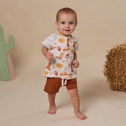 Snuggle Hunny Cowboys organic short sleeve top