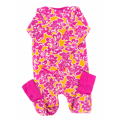 Bonds zip wondersuit in pink flower print - size 3 image 1