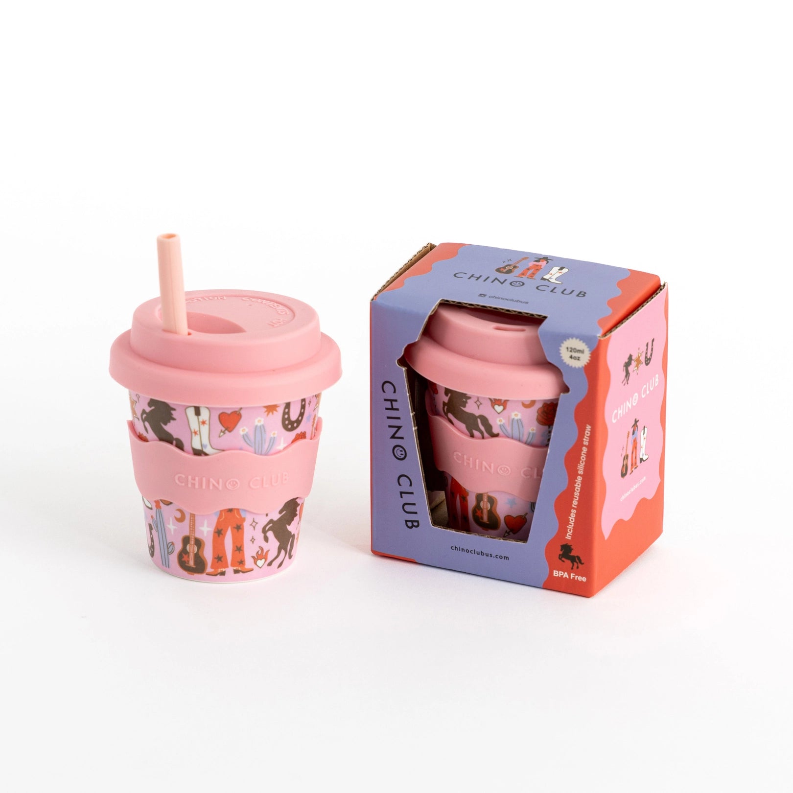 Chino Club - Cowgirl Babychino Cup 4oz + straw image 1