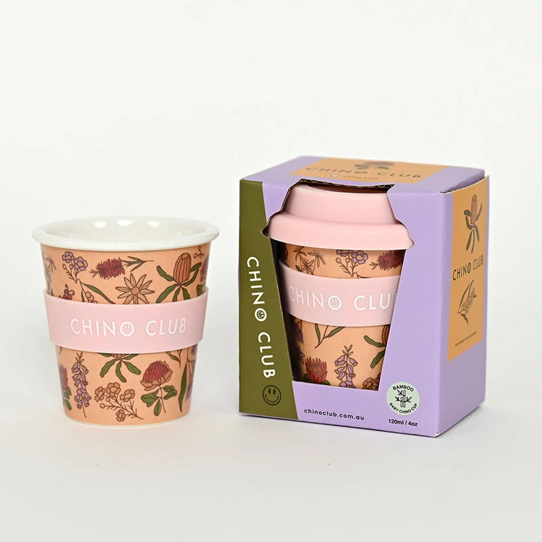 Chino Club - Australian Wildflowers Babychino Cup 4oz + straw image 1