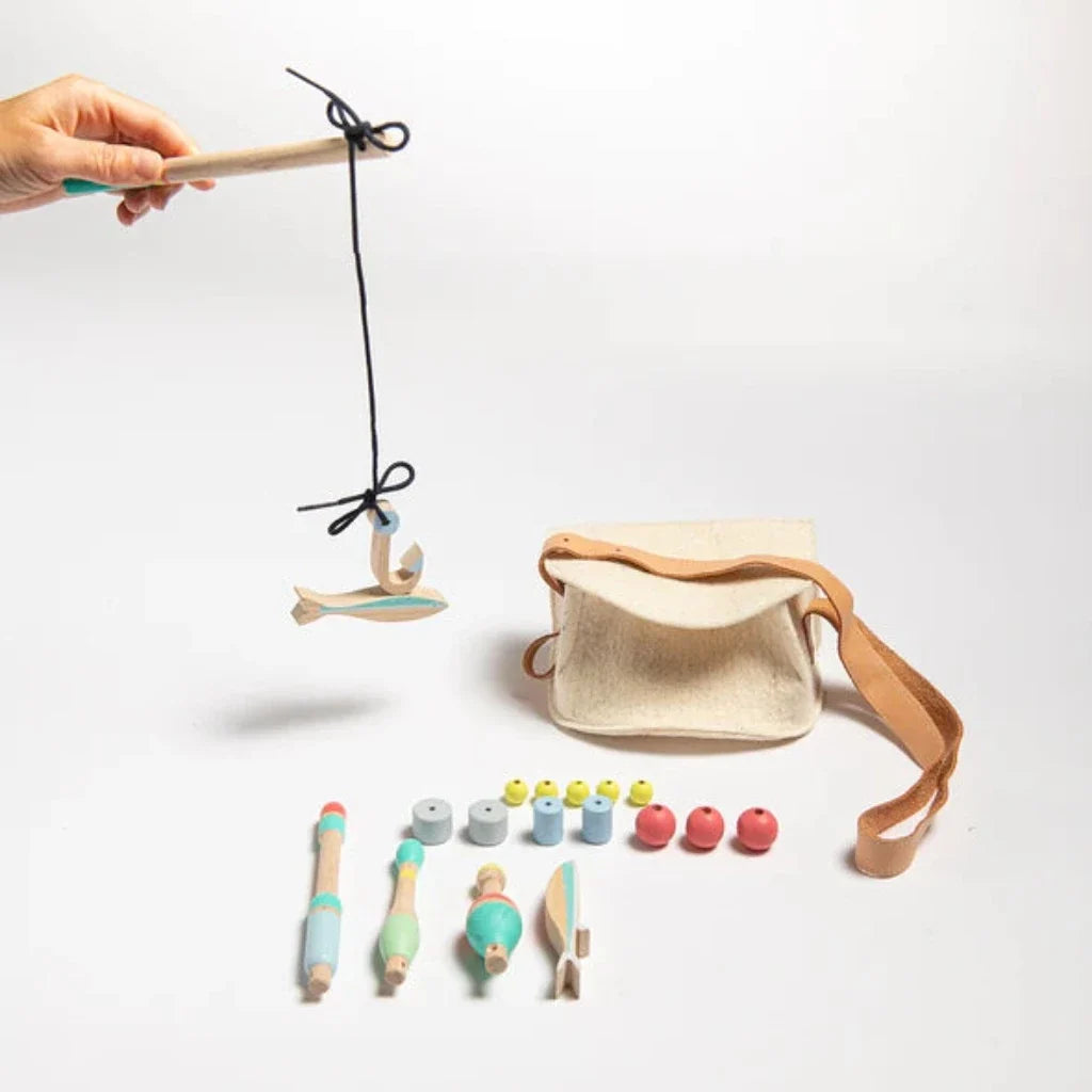 Eperfa wooden magnetic fishing toy set for imaginative children's play
